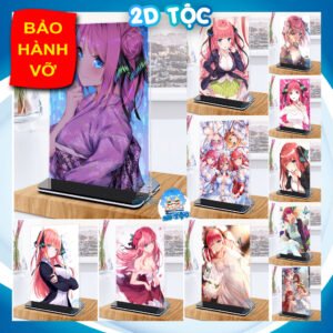 Khung ảnh Mica trong suốt Kích thước A4,A5 In hình Nakano Nino (1) Anime Nhà Có 5 Nàng Dâu đế lùa màu đen
