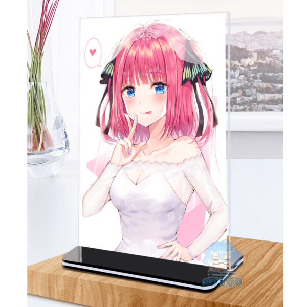 Khung ảnh Mica trong suốt Kích thước A4,A5 In hình Nakano Nino (1) Anime Nhà Có 5 Nàng Dâu đế lùa màu đen