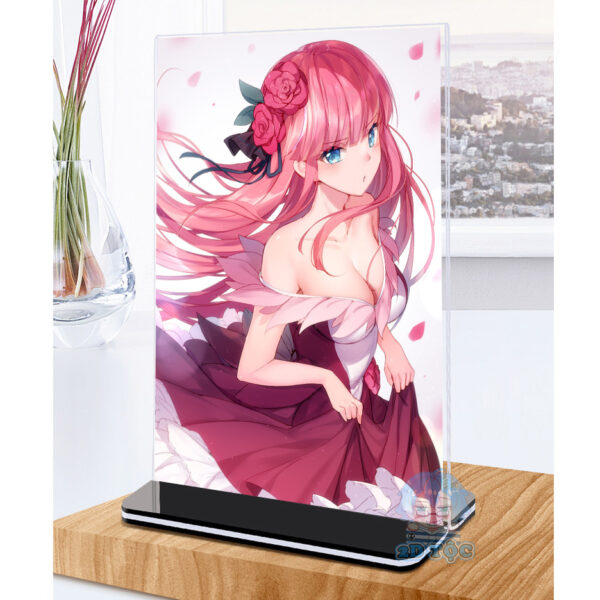 Khung ảnh Mica trong suốt Kích thước A4,A5 In hình Nakano Nino (1) Anime Nhà Có 5 Nàng Dâu đế lùa màu đen