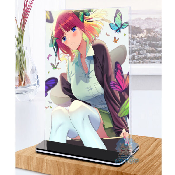 Khung ảnh Mica trong suốt Kích thước A4,A5 In hình Nakano Nino (1) Anime Nhà Có 5 Nàng Dâu đế lùa màu đen