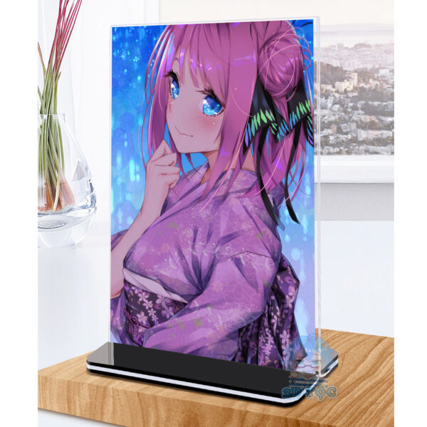 Khung ảnh Mica trong suốt Kích thước A4,A5 In hình Nakano Nino (1) Anime Nhà Có 5 Nàng Dâu đế lùa màu đen