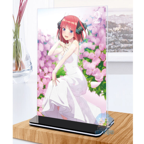 Khung ảnh Mica trong suốt Kích thước A4,A5 In hình Nakano Nino (1) Anime Nhà Có 5 Nàng Dâu đế lùa màu đen