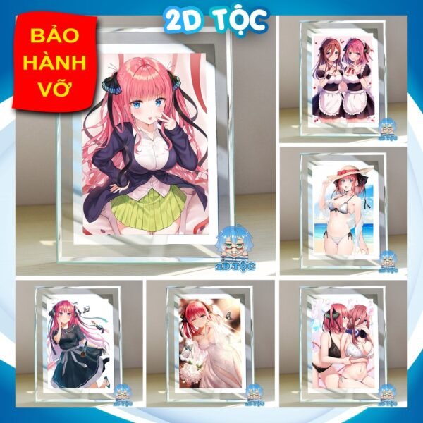 Khung kính Nakano Nino (1) Anime Manga NHÀ CÓ 5 NÀNG DÂU - để bàn by 2D Tộc Shop