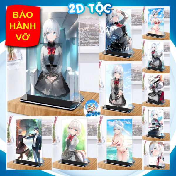 Khung ảnh Mica trong suốt Kích thước A4,A5 In hình Anime Manga Light Novel Thám tử đã chết (1) đế lùa màu đen