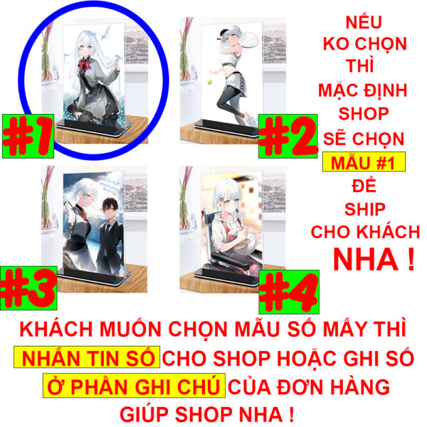 Khung ảnh Mica trong suốt Kích thước A4,A5 In hình Anime Manga Light Novel Thám tử đã chết (1) đế lùa màu đen
