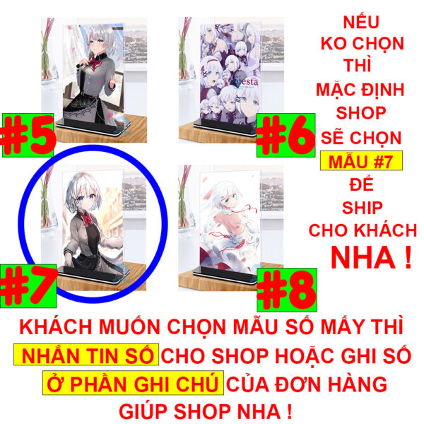 Khung ảnh Mica trong suốt Kích thước A4,A5 In hình Anime Manga Light Novel Thám tử đã chết (1) đế lùa màu đen