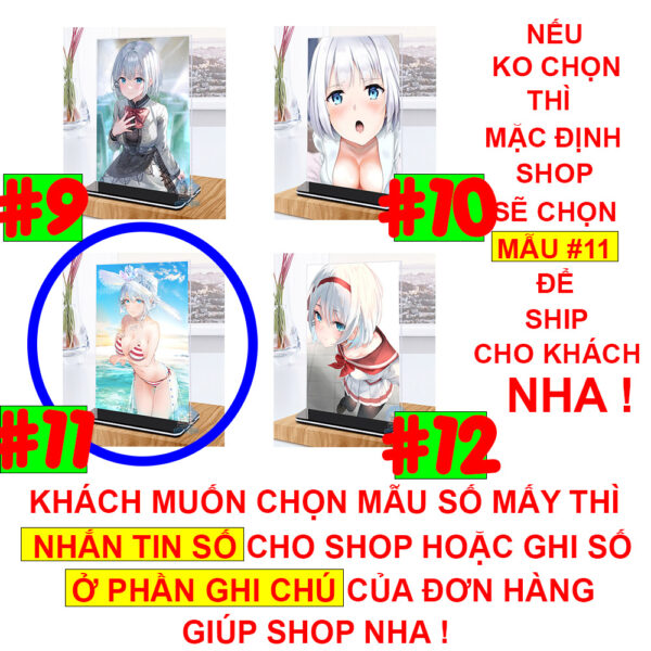 Khung ảnh Mica trong suốt Kích thước A4,A5 In hình Anime Manga Light Novel Thám tử đã chết (1) đế lùa màu đen