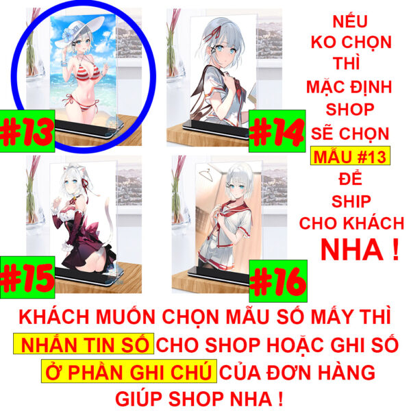 Khung ảnh Mica trong suốt Kích thước A4,A5 In hình Anime Manga Light Novel Thám tử đã chết (1) đế lùa màu đen