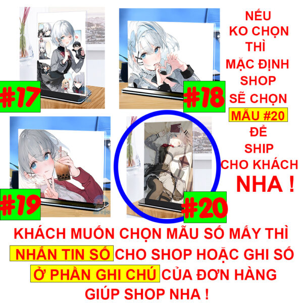 Khung ảnh Mica trong suốt Kích thước A4,A5 In hình Anime Manga Light Novel Thám tử đã chết (1) đế lùa màu đen