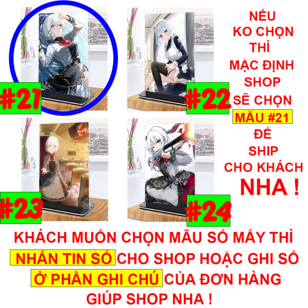 Khung ảnh Mica trong suốt Kích thước A4,A5 In hình Anime Manga Light Novel Thám tử đã chết (1) đế lùa màu đen
