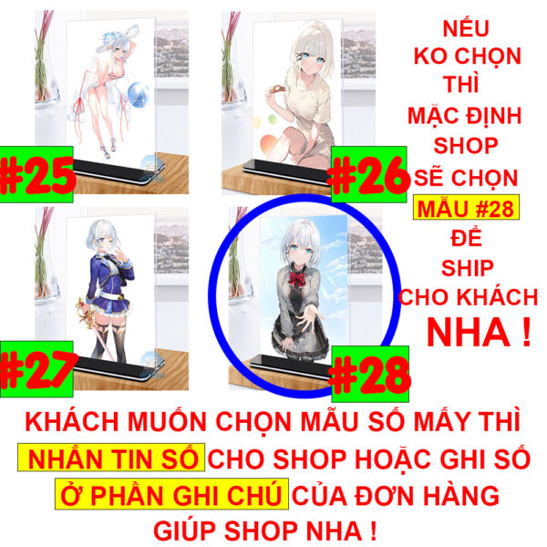 Khung ảnh Mica trong suốt Kích thước A4,A5 In hình Anime Manga Light Novel Thám tử đã chết (1) đế lùa màu đen