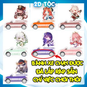 Mô hình Standee Mica Acrylic nhân vật Game Genshin Impact phiên bản ô tô mui trần có bánh xe chạy được – 2D Tộc Shop