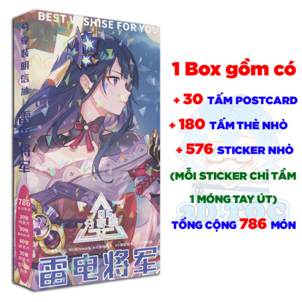 Hộp ảnh 401-786 cái Postcard LOMO Sticker Raiden Shogun Game Genshin Impact - Hộp ảnh LOMO 2D Tộc Shop