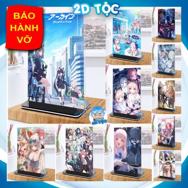 Khung ảnh Mica trong suốt Kích thước A4,A5 In hình Anime Manga Light Novel Tổng Hợp Blue Archive (2) đế đen - 2D Tộc