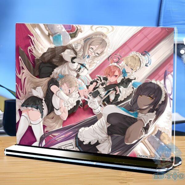 Khung ảnh Mica trong suốt Kích thước A4,A5 In hình Anime Manga Light Novel Tổng Hợp Blue Archive (2) đế đen - 2D Tộc
