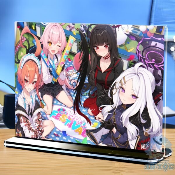 Khung ảnh Mica trong suốt Kích thước A4,A5 In hình Anime Manga Light Novel Tổng Hợp Blue Archive (2) đế đen - 2D Tộc