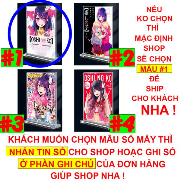 shopee-22267749351-2 Khung ảnh Mica trong suốt Kích thước A4,A5 In hình Anime Manga Light Novel Oshi no Ko đế lùa dày trong suốt
