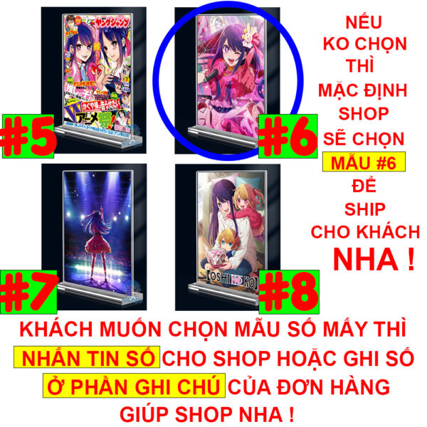 shopee-22267749351-3 Khung ảnh Mica trong suốt Kích thước A4,A5 In hình Anime Manga Light Novel Oshi no Ko đế lùa dày trong suốt
