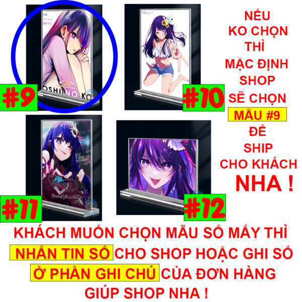 shopee-22267749351-4 Khung ảnh Mica trong suốt Kích thước A4,A5 In hình Anime Manga Light Novel Oshi no Ko đế lùa dày trong suốt