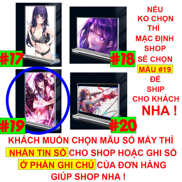 shopee-22267749351-5 Khung ảnh Mica trong suốt Kích thước A4,A5 In hình Anime Manga Light Novel Oshi no Ko đế lùa dày trong suốt