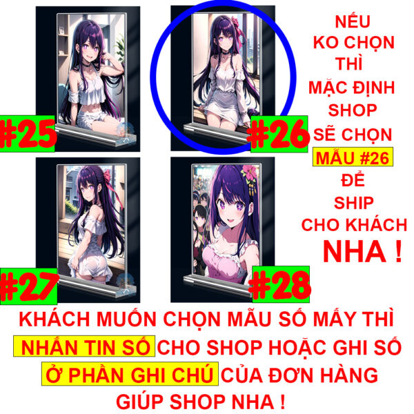 shopee-22267749351-6 Khung ảnh Mica trong suốt Kích thước A4,A5 In hình Anime Manga Light Novel Oshi no Ko đế lùa dày trong suốt
