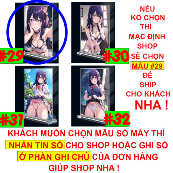 shopee-22267749351-7 Khung ảnh Mica trong suốt Kích thước A4,A5 In hình Anime Manga Light Novel Oshi no Ko đế lùa dày trong suốt