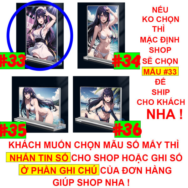 shopee-22267749351-8 Khung ảnh Mica trong suốt Kích thước A4,A5 In hình Anime Manga Light Novel Oshi no Ko đế lùa dày trong suốt