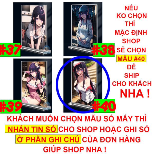 shopee-22267749351-9 Khung ảnh Mica trong suốt Kích thước A4,A5 In hình Anime Manga Light Novel Oshi no Ko đế lùa dày trong suốt