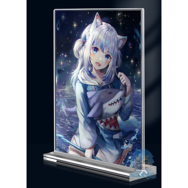 Khung ảnh Mica trong suốt Kích thước A4,A5 In hình Anime Manga Light Novel Gawr Gura Hololive (1) đế lùa dày trong suốt