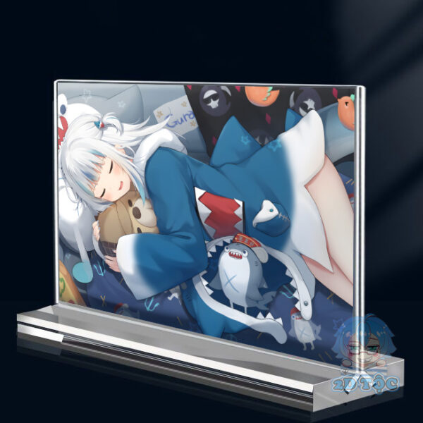 Khung ảnh Mica trong suốt Kích thước A4,A5 In hình Anime Manga Light Novel Gawr Gura Hololive (1) đế lùa dày trong suốt