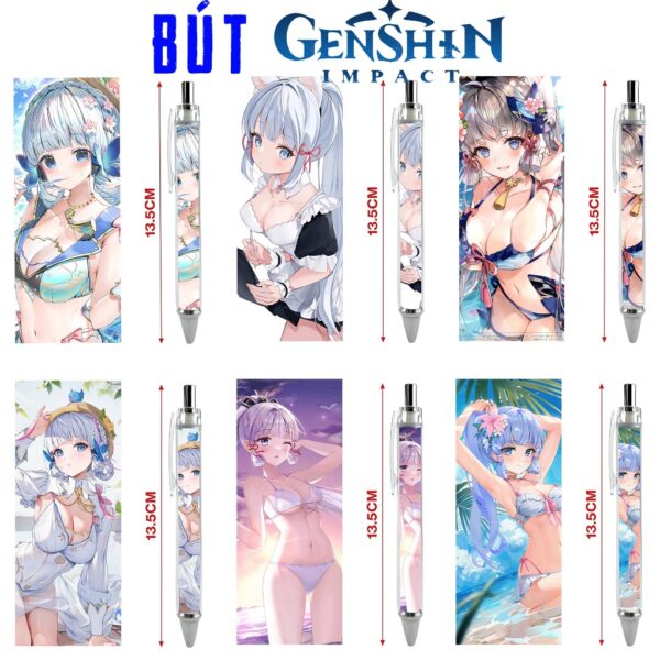 Bút viết In hình Kamisato Ayaka Game Genshin Impact  - Hình in sắc nét - Bút Gel ngòi 0.5mm by 2D Tộc Shop