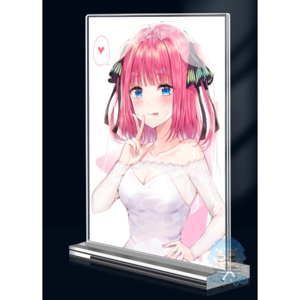 Khung ảnh Mica trong suốt Kích thước A4,A5 In hình Nakano Nino (1) Anime Nhà Có 5 Nàng Dâu đế lùa dày trong suốt