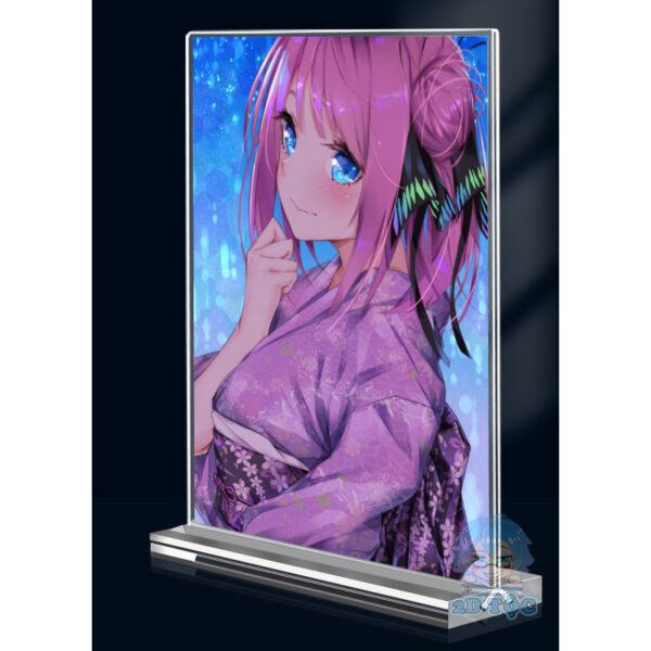 Khung ảnh Mica trong suốt Kích thước A4,A5 In hình Nakano Nino (1) Anime Nhà Có 5 Nàng Dâu đế lùa dày trong suốt
