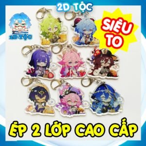 Móc Khóa In Sắc Nét 2 Mặt Ép 2 Lớp mica cao cấp Game Genshin Impact Set no bụng – Phụ Kiện Anime By 2D Tộc Shop