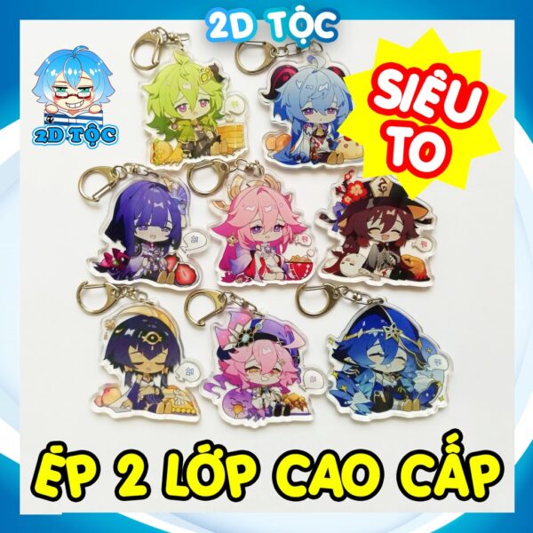 shopee-22523297185-1 Móc Khóa In Sắc Nét 2 Mặt Ép 2 Lớp mica cao cấp Game Genshin Impact Set no bụng – Phụ Kiện Anime By 2D Tộc Shop