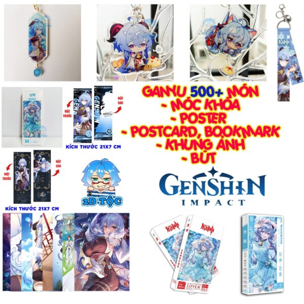 Tổng hợp Poster Postcard Móc khóa Standee Khung ảnh Bút Ganyu Game Genshin Impact - 2D Tộc Shop
