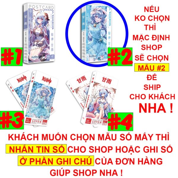 Tổng hợp Poster Postcard Móc khóa Standee Khung ảnh Bút Ganyu Game Genshin Impact - 2D Tộc Shop