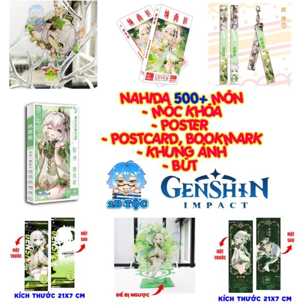 shopee-22587973099-1 Tổng hợp Poster Postcard Móc khóa Standee Khung ảnh Bút Nahida Game Genshin Impact - 2D Tộc Shop