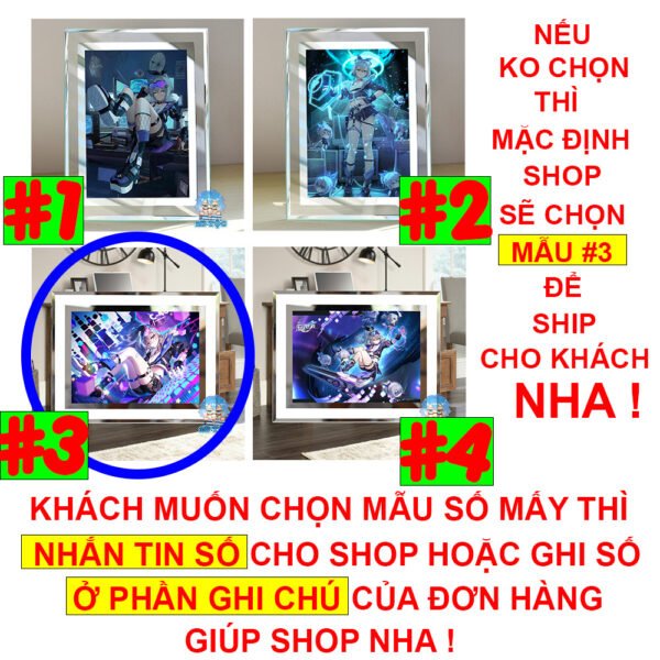 Khung kính Kafka, Silver Wolf, Bailu, Bronya, Fu Xuan,… Game Honkai: Star Rail (1) - để bàn by 2D Tộc Shop