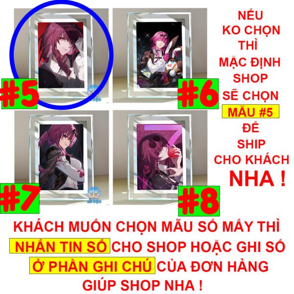 Khung kính Kafka, Silver Wolf, Bailu, Bronya, Fu Xuan,… Game Honkai: Star Rail (1) - để bàn by 2D Tộc Shop