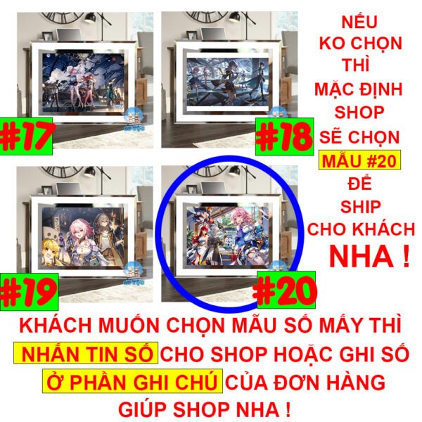 Khung kính Kafka, Silver Wolf, Bailu, Bronya, Fu Xuan,… Game Honkai: Star Rail (1) - để bàn by 2D Tộc Shop