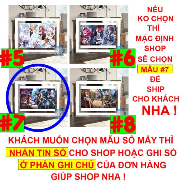 Khung kính Kafka, Silver Wolf, Bailu, Bronya, Fu Xuan,… Game Honkai: Star Rail (1) - để bàn by 2D Tộc Shop