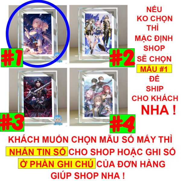 Khung kính Kafka, Silver Wolf, Bailu, Bronya, Fu Xuan,… Game Honkai: Star Rail (1) - để bàn by 2D Tộc Shop