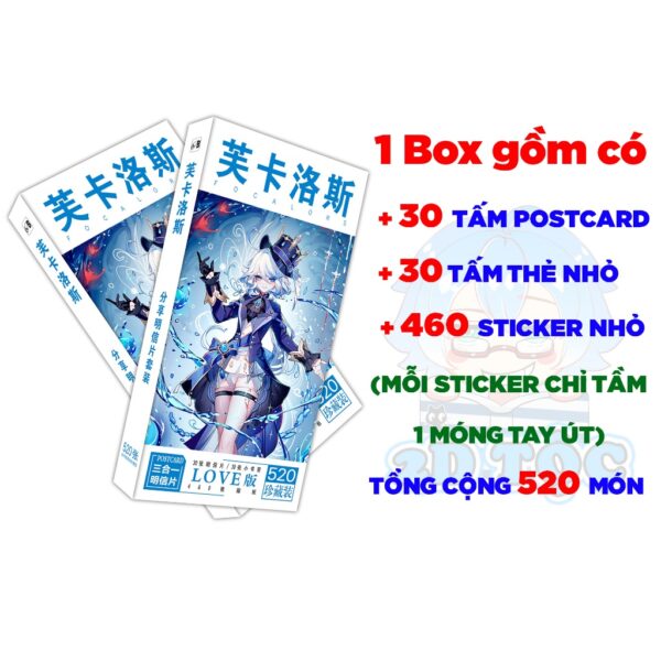 Hộp ảnh 340-1660 cái Postcard LOMO Sticker Focalors Game Genshin Impact - Hộp ảnh LOMO 2D Tộc Shop