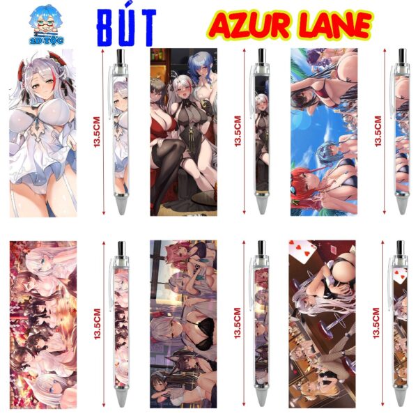 Bút viết In hình Game Azur Lane (2) - Hình in sắc nét - Bút Gel ngòi 0.5mm by 2D Tộc Shop