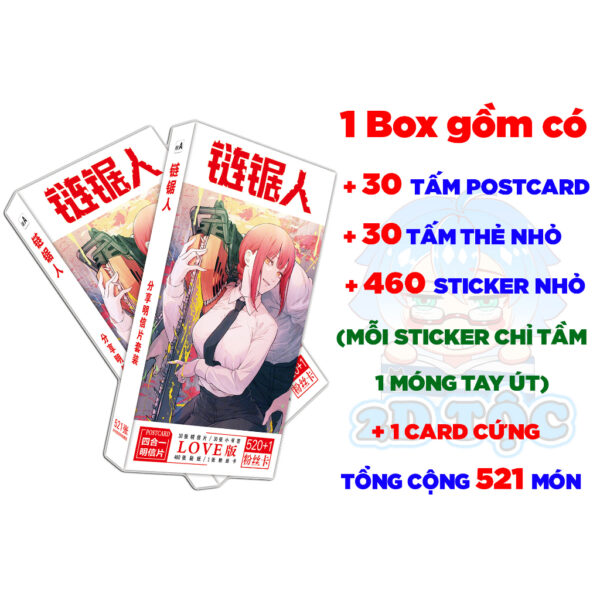 shopee-22839497694-6 Hộp ảnh 521-1660 cái Postcard LOMO Sticker Anime Manga Light Novel Chainsaw Man - Hộp ảnh LOMO 2D Tộc Shop
