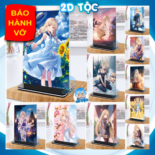 Khung ảnh Mica trong suốt Kích thước A4,A5 In hình Anime Manga Light Novel Thiên sứ Nhà Bên (1) đế lùa màu đen