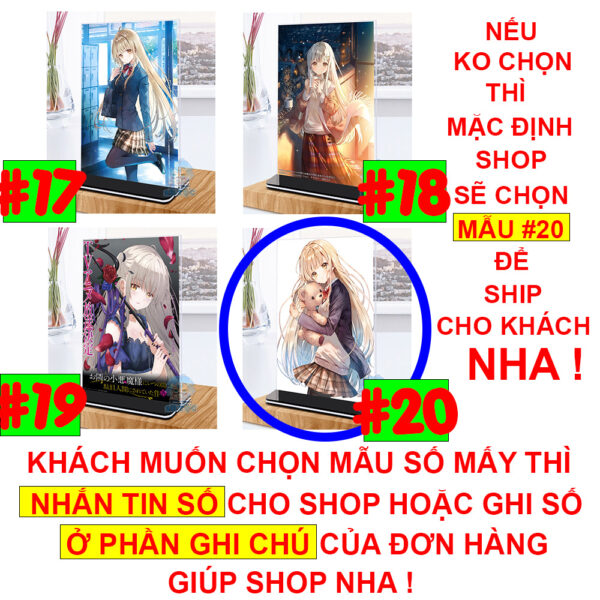 Khung ảnh Mica trong suốt Kích thước A4,A5 In hình Anime Manga Light Novel Thiên sứ Nhà Bên (1) đế lùa màu đen