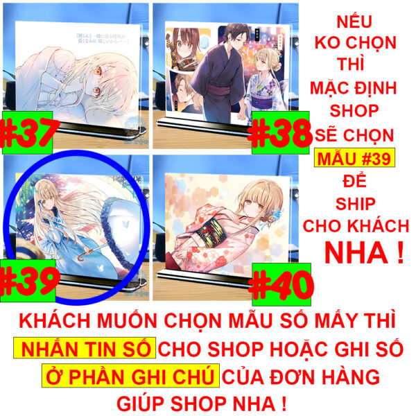 Khung ảnh Mica trong suốt Kích thước A4,A5 In hình Anime Manga Light Novel Thiên sứ Nhà Bên (1) đế lùa màu đen