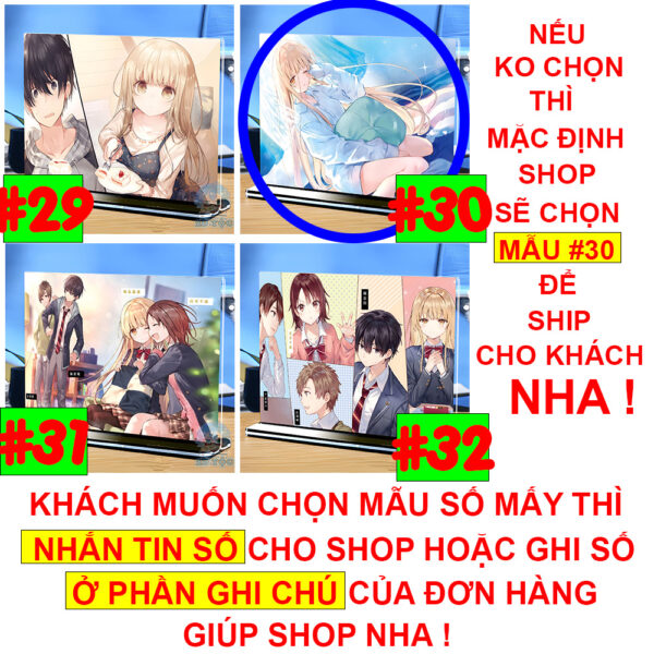 Khung ảnh Mica trong suốt Kích thước A4,A5 In hình Anime Manga Light Novel Thiên sứ Nhà Bên (1) đế lùa màu đen